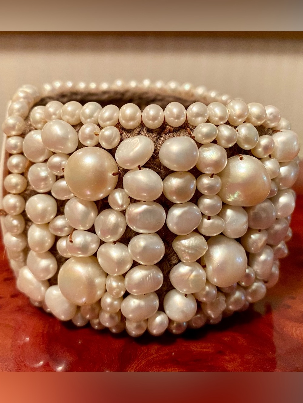 Amedeo NYC Pearl Cluster & Cameo Woven Bracelet - Picture 3 of 9